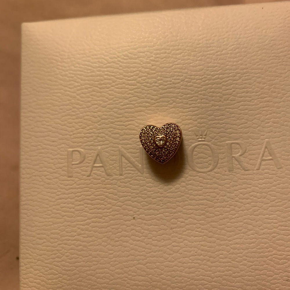 Rose Gold heart pandora charm